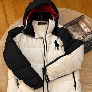 Polo by Ralph Lauren Black and White Puffer Jacket Mens